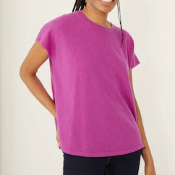 New Bellina Purple Extra Fine Merino Wool Cashmere Blend Sweater Medium bin 4E - Picture 1 of 6